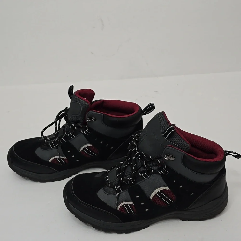 Lands' End Men's Hiking Boots Gray Black Red Size 8.5 D
